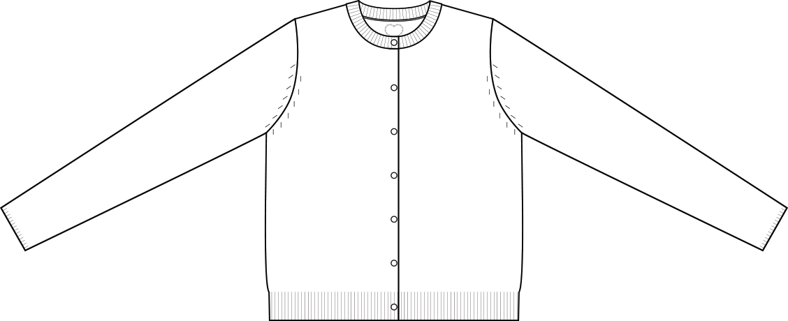 Cardigan Girocollo Puro Cashmere