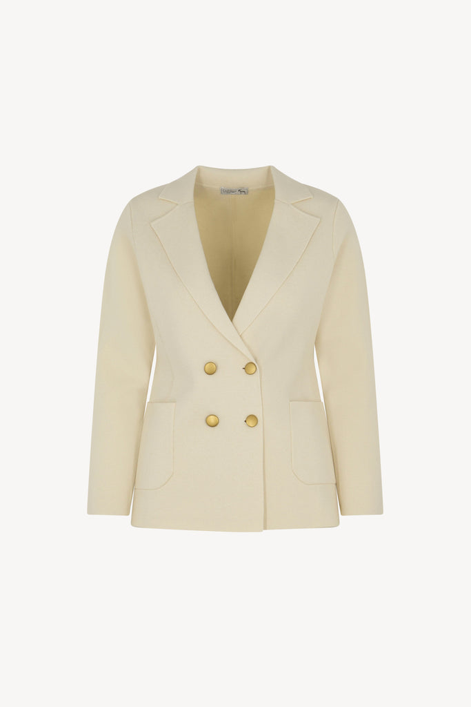 Cotton - Cashmere Double Breasted Blazer