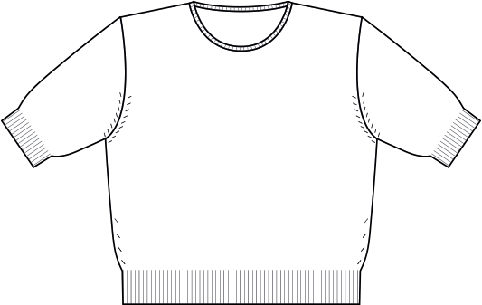 Cotton - Silk - Cashmere Crew Neck Half Sleeves