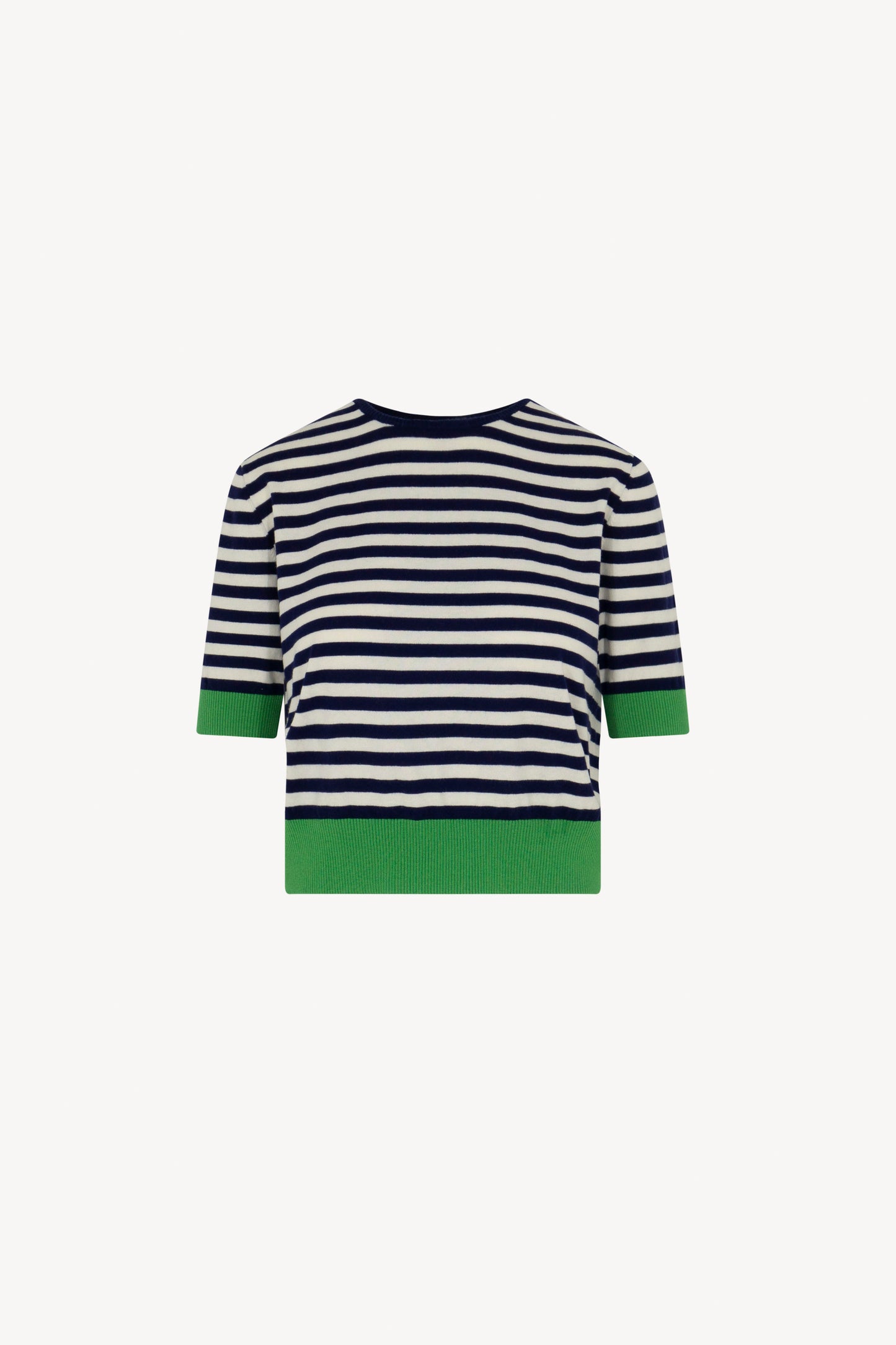 Girocollo Mezza Manica Righe Cotone - Seta - Cashmere