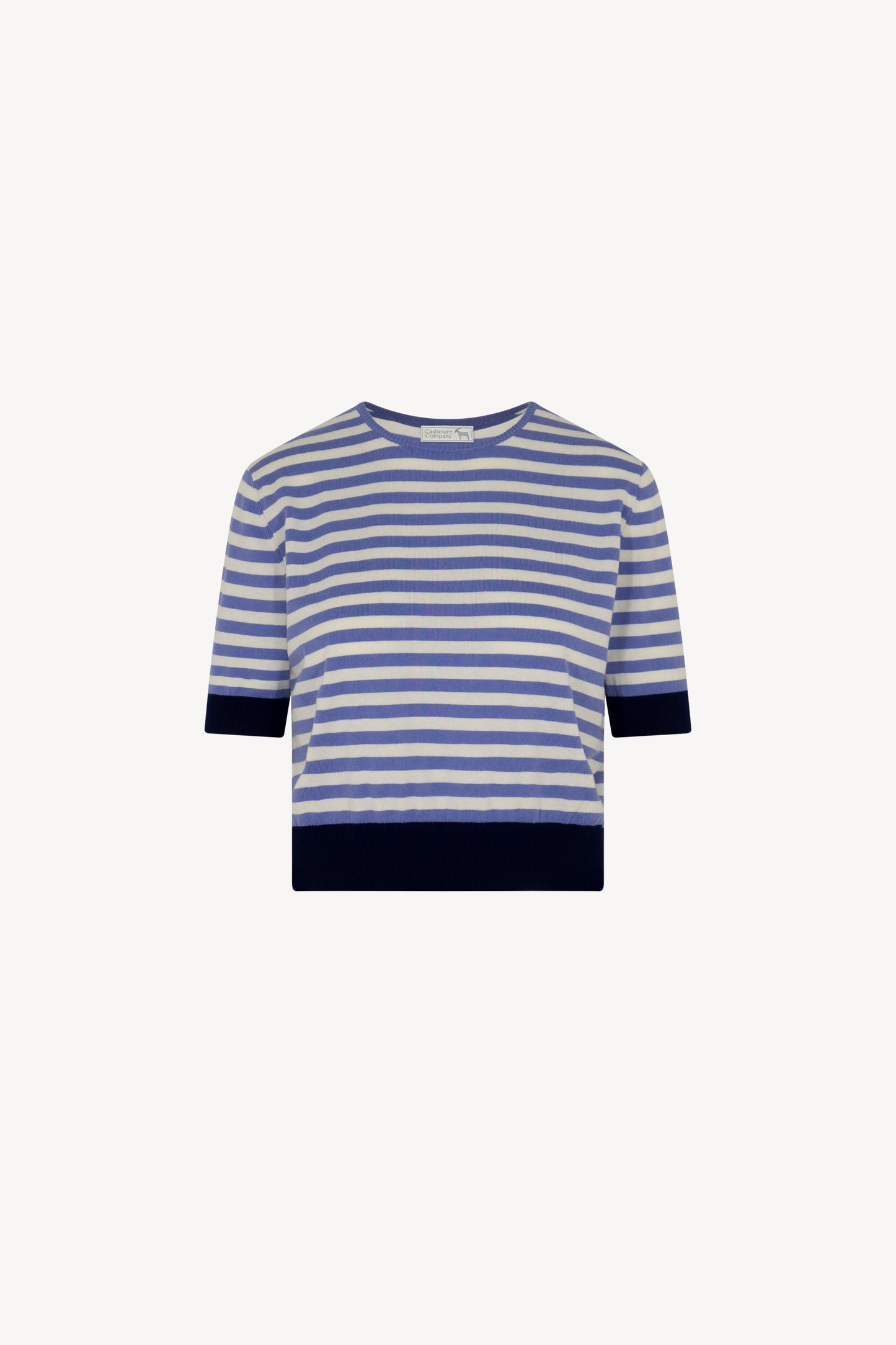 Girocollo Mezza Manica Righe Cotone - Seta - Cashmere