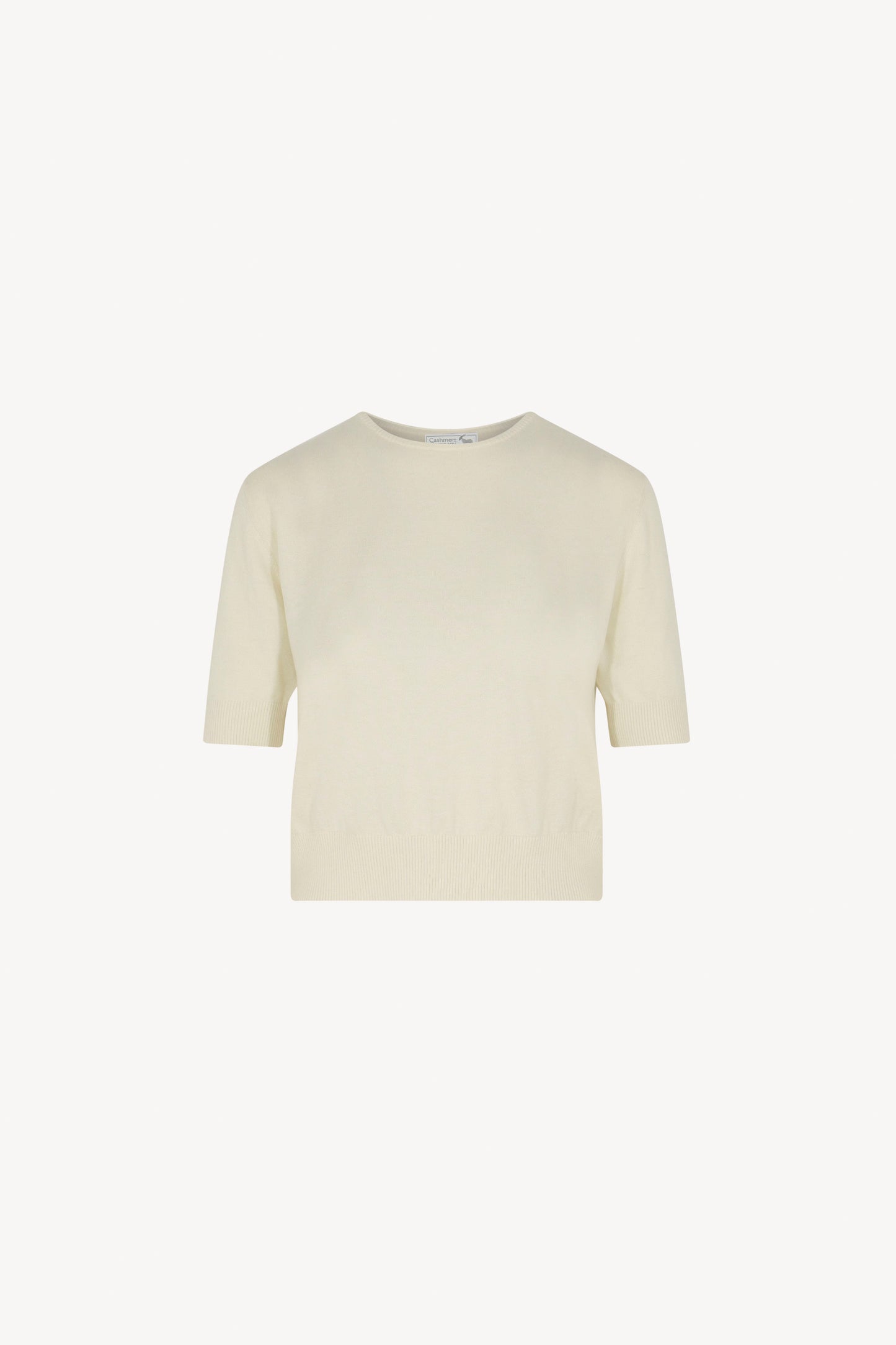 Cotton - Silk - Cashmere Crew Neck Half Sleeves