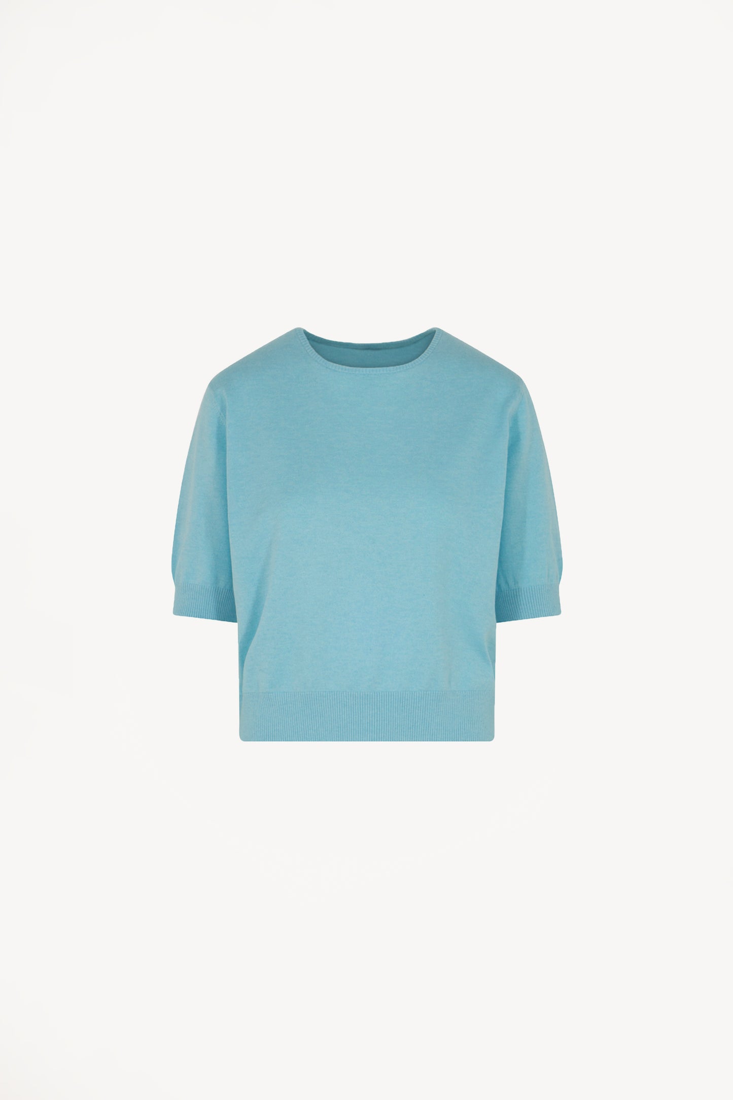 Cotton - Silk - Cashmere Crew Neck Half Sleeves