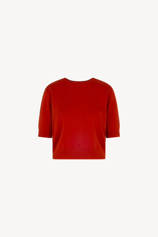 Cotton - Silk - Cashmere Crew Neck Half Sleeves