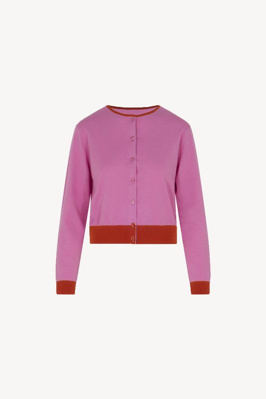 Cotton - Silk - Cashmere Two-Tone Cardigan