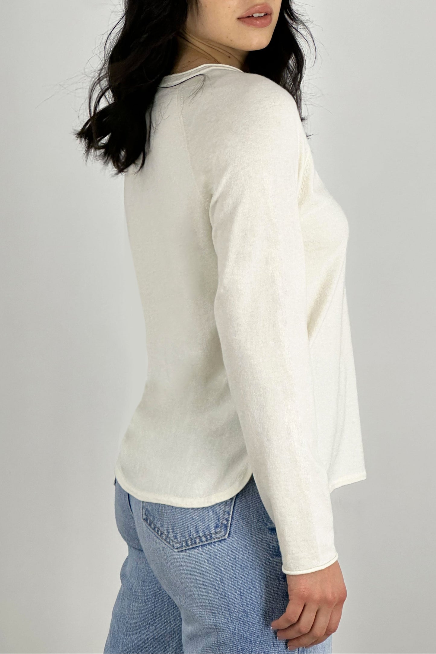 Cotton - Silk - Cashmere Rounded Sweater