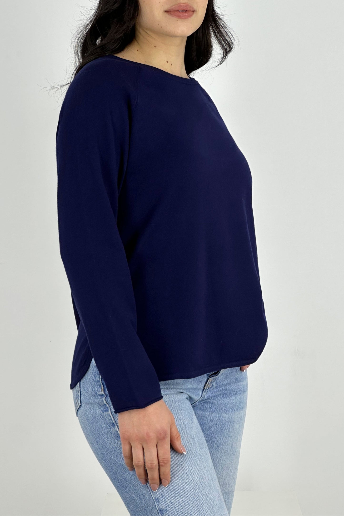 Cotton - Silk - Cashmere Rounded Sweater