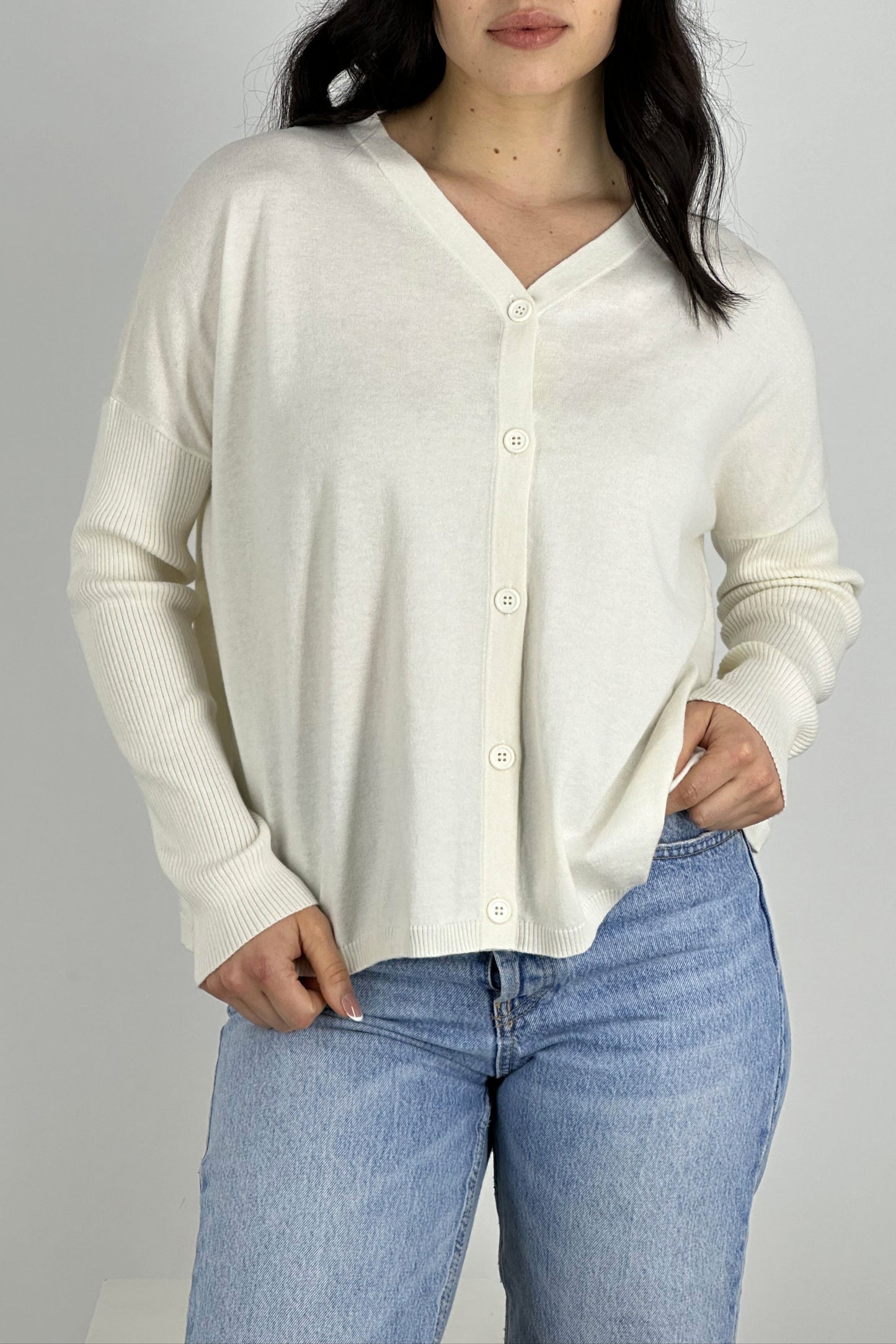 Cotton - Silk - Cashmere Cardigan Over