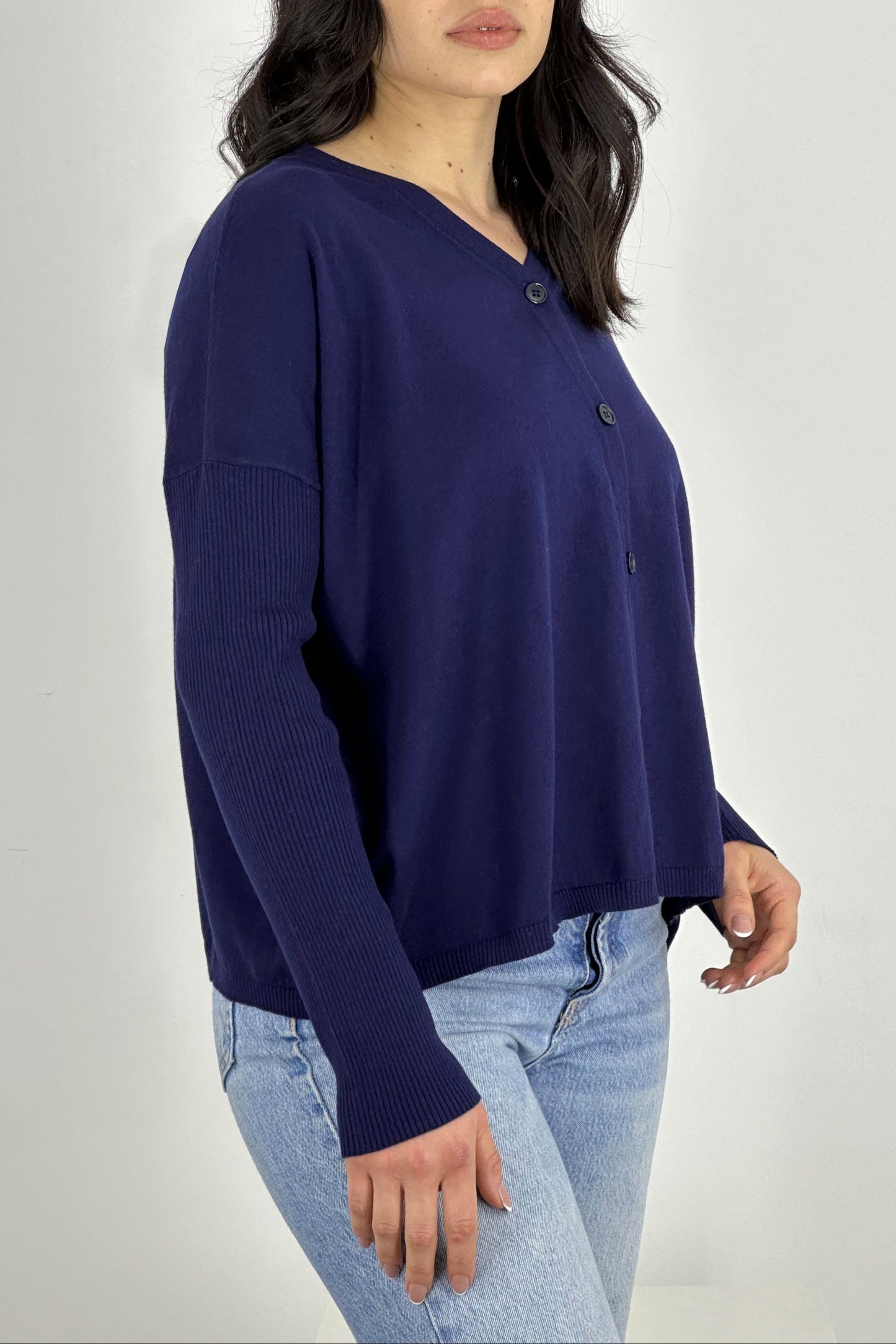Cotton - Silk - Cashmere Cardigan Over