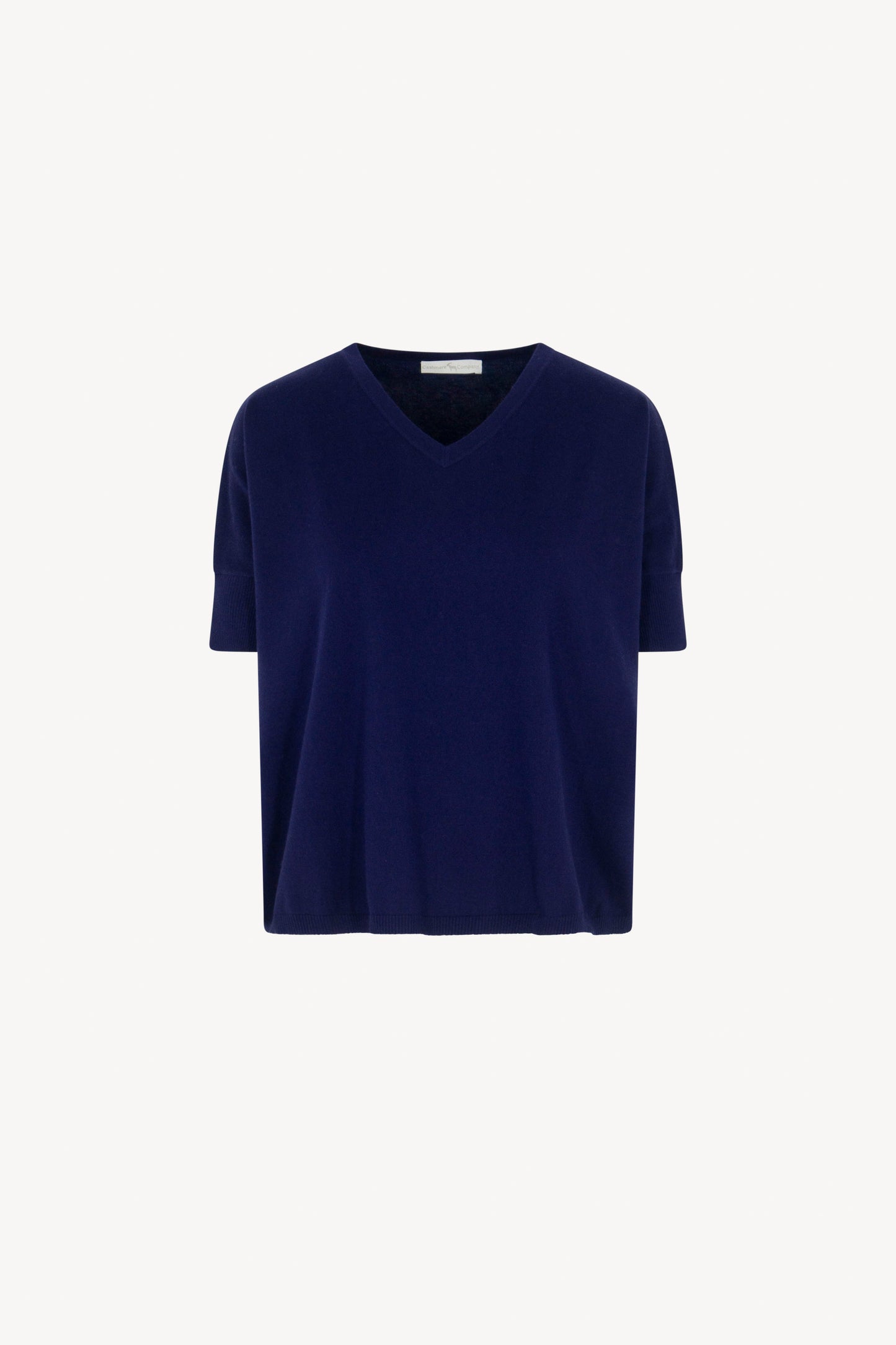 Maglia Scollo V Mezza Manica Over Cotone - Seta - Cashmere