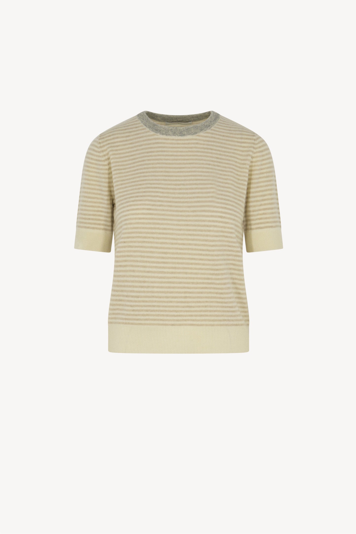 Pure Cashmere Half Sleeve Crew Neck Cardigan