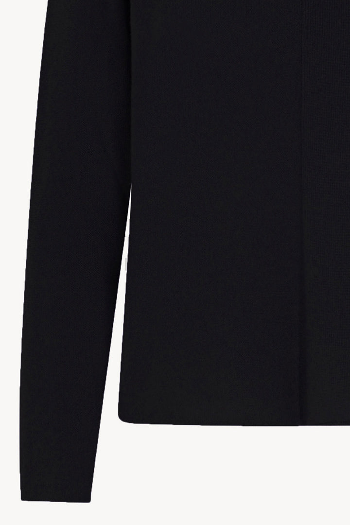 Maglia Lupetto Dritto-Rovescio in Puro Cashmere Nero