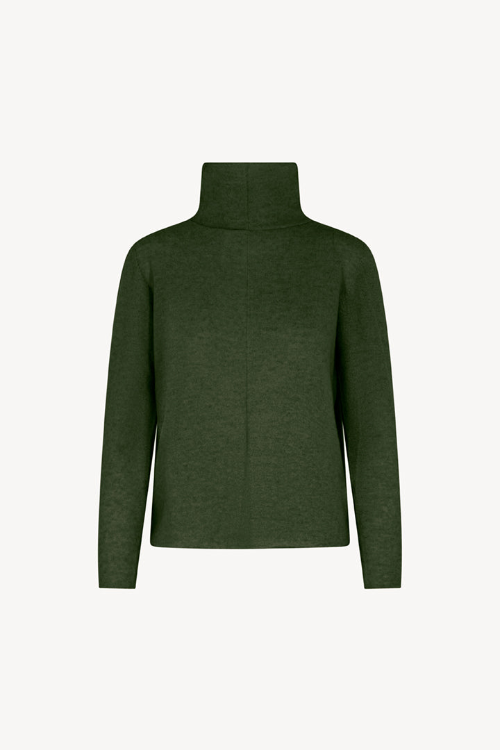 Maglia Lupetto Dritto-Rovescio in Puro Cashmere Loden