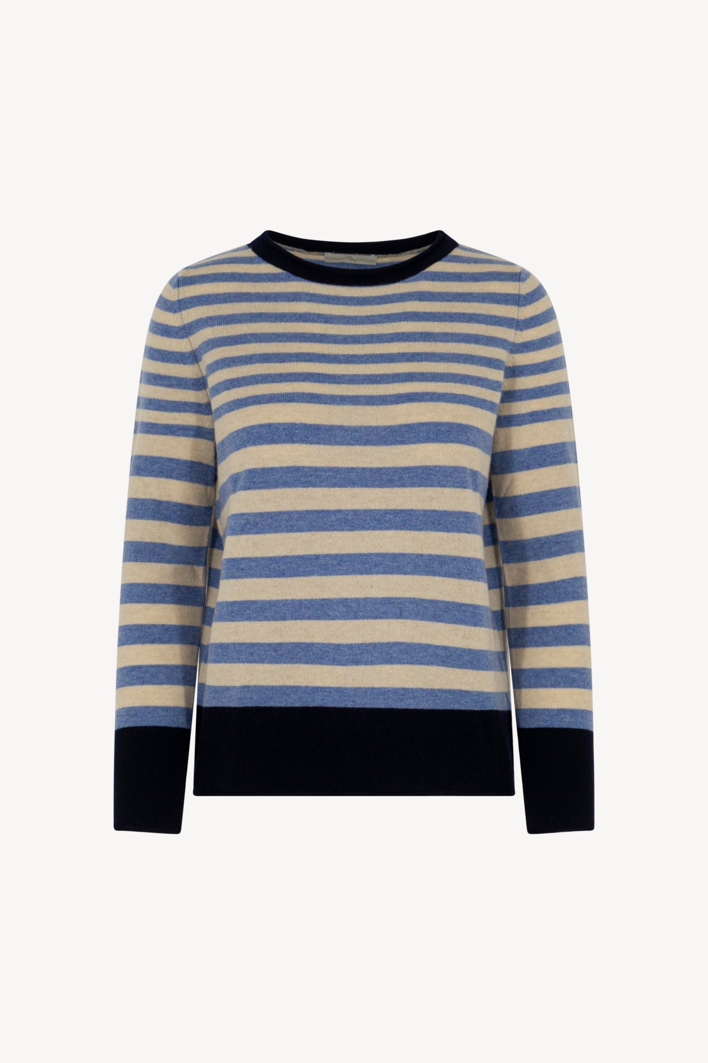 Pure Cashmere Striped Crew Neck Sweater