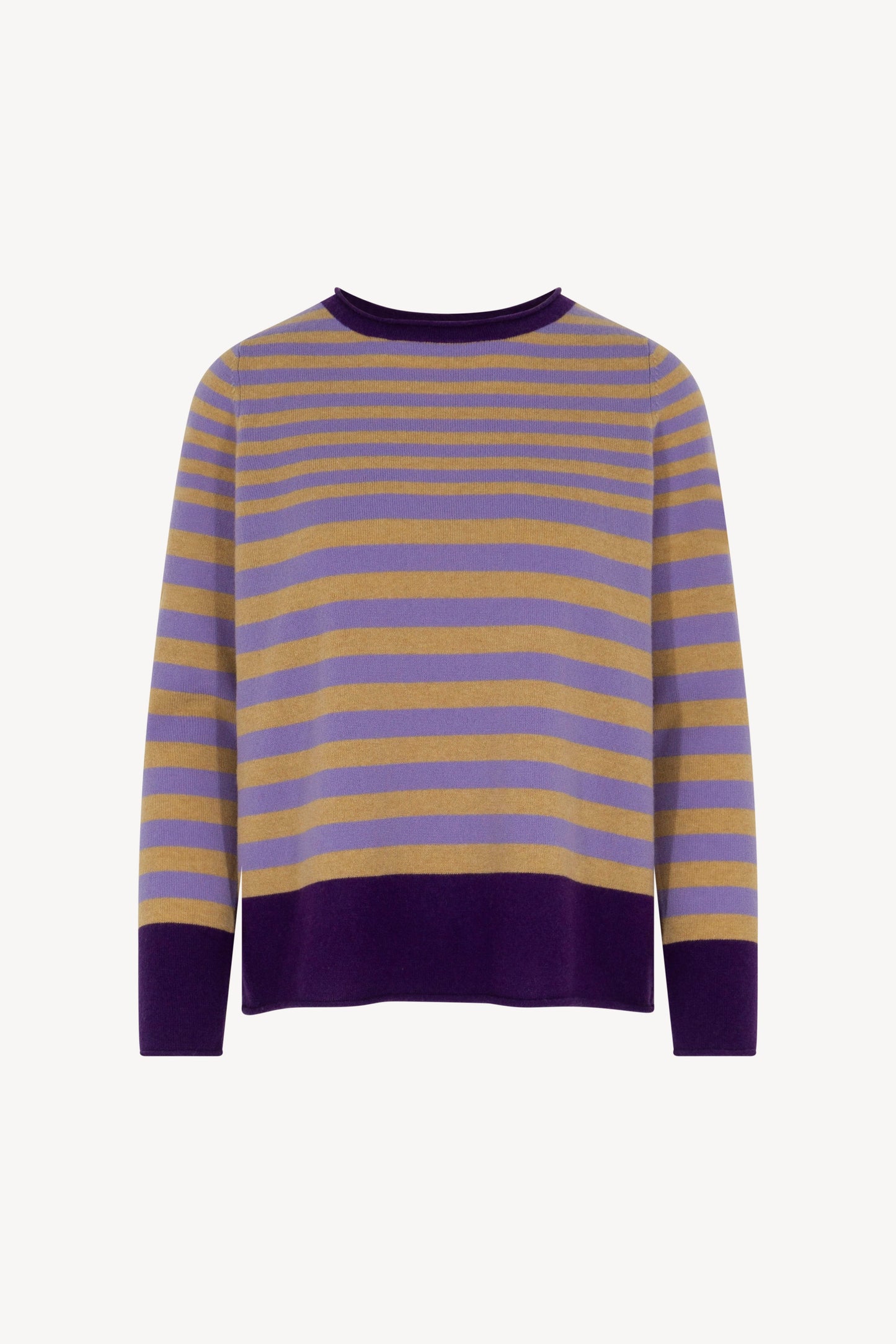 Pure Cashmere Striped Crew Neck Sweater