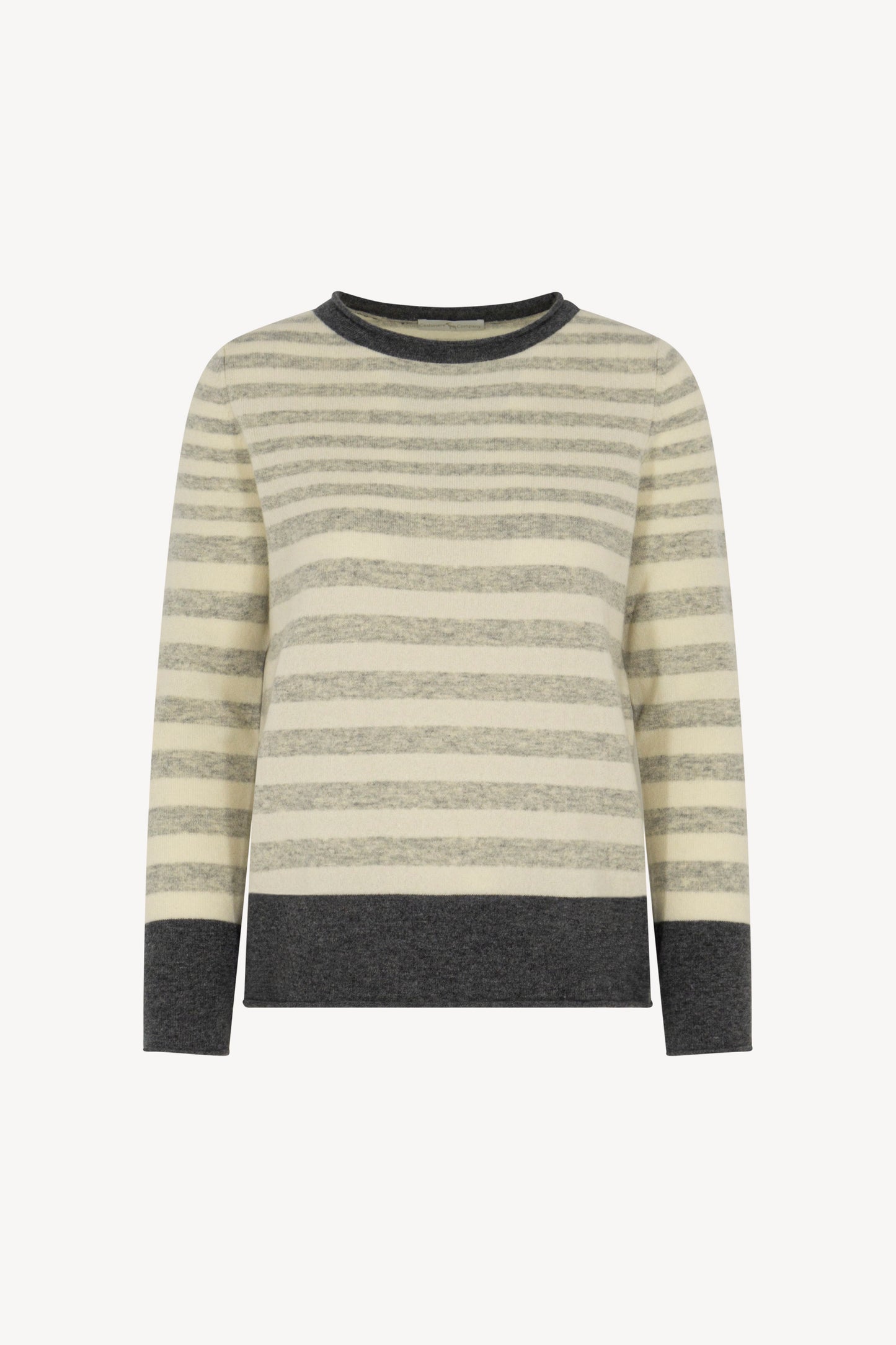 Pure Cashmere Striped Crew Neck Sweater