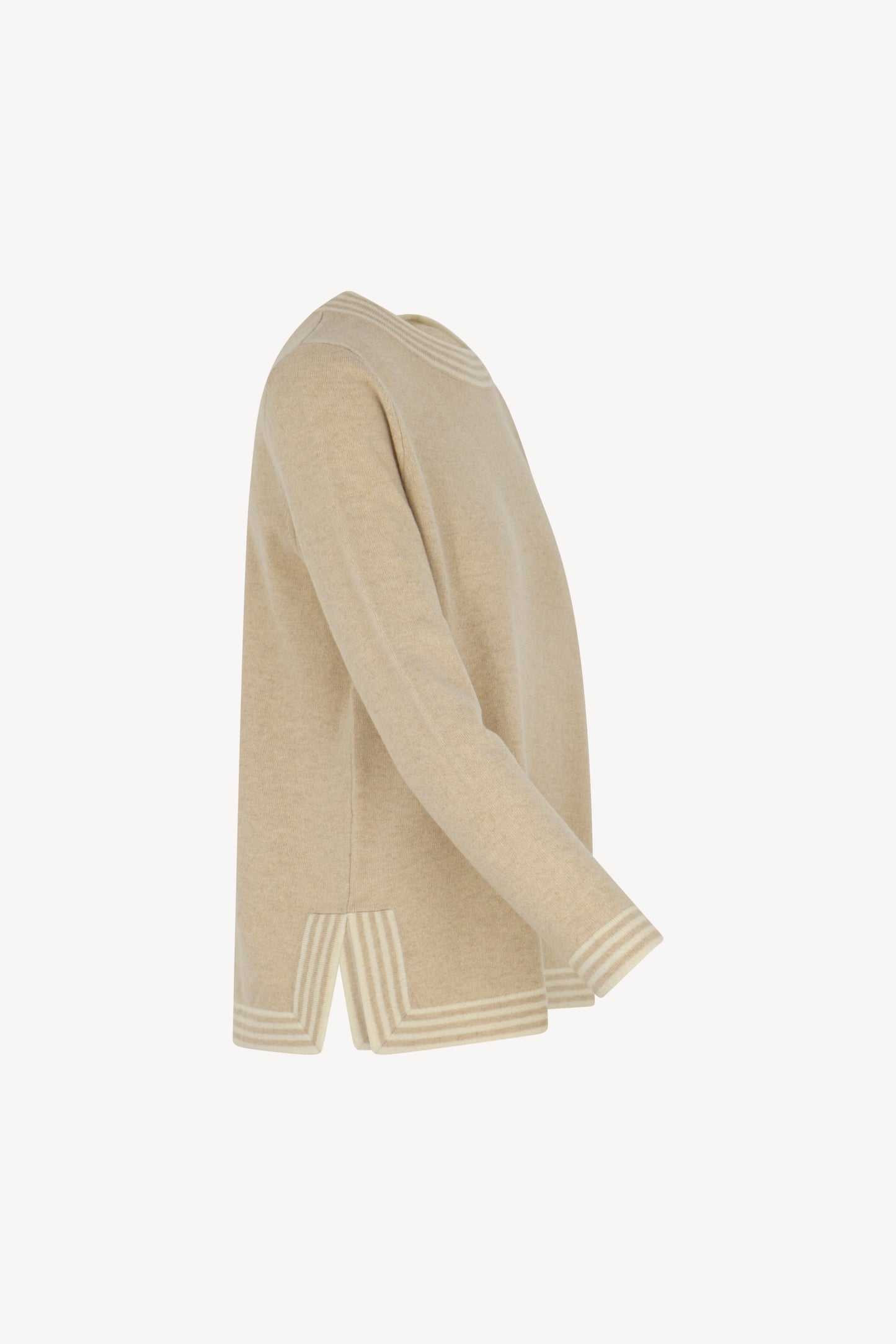 Pure Cashmere Striped Borders Sweater