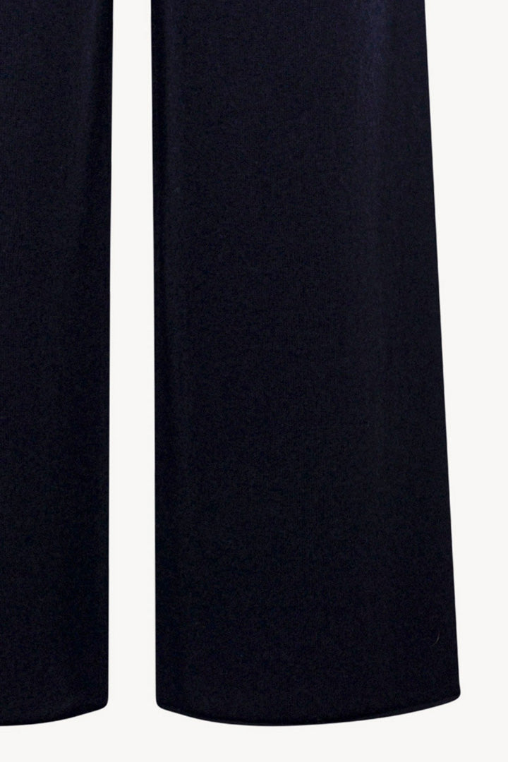 Pantaloni Ampi in Puro Cashmere Notte