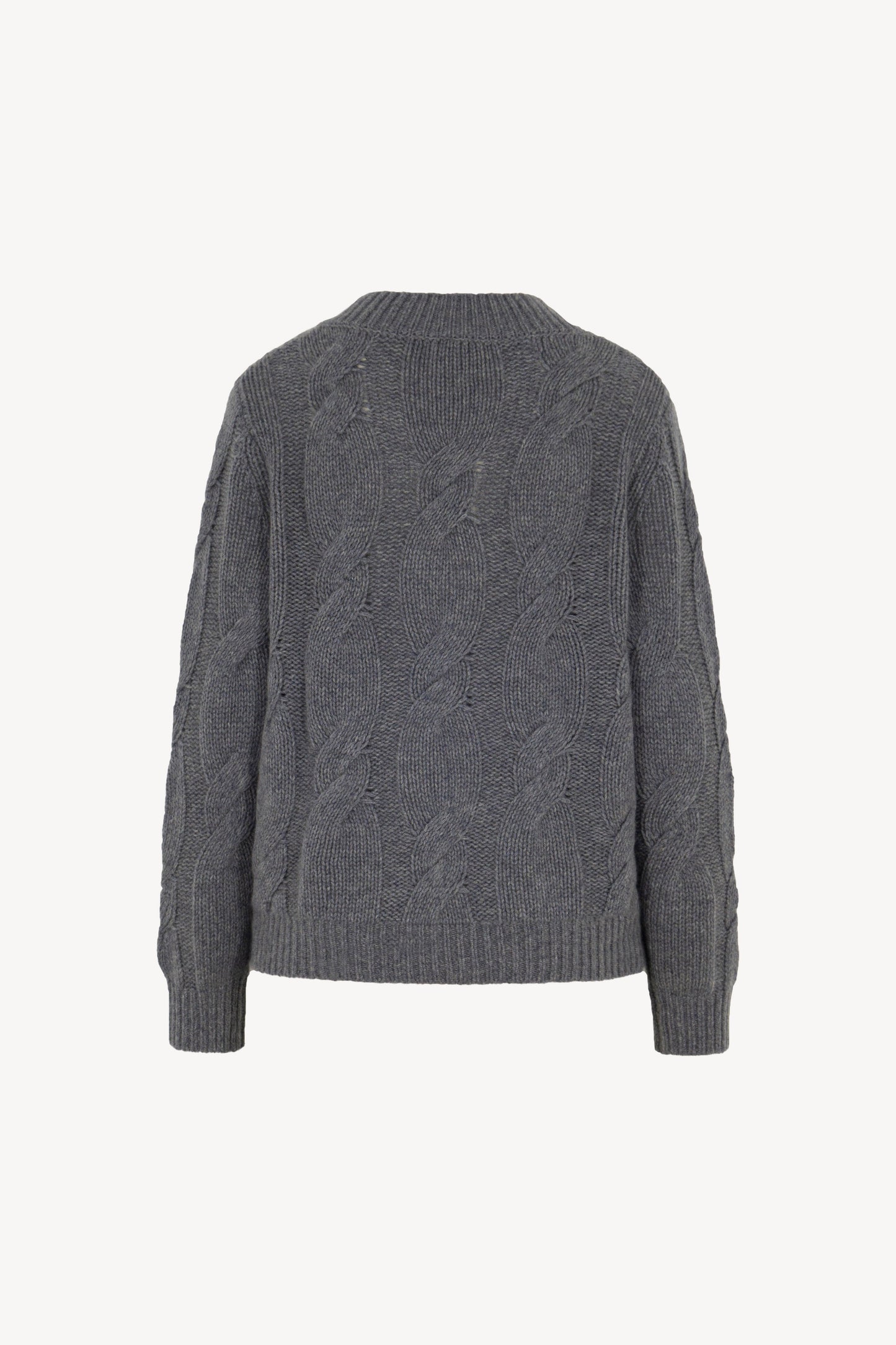 Pure Cashmere V- Neck Cable Knit Sweater