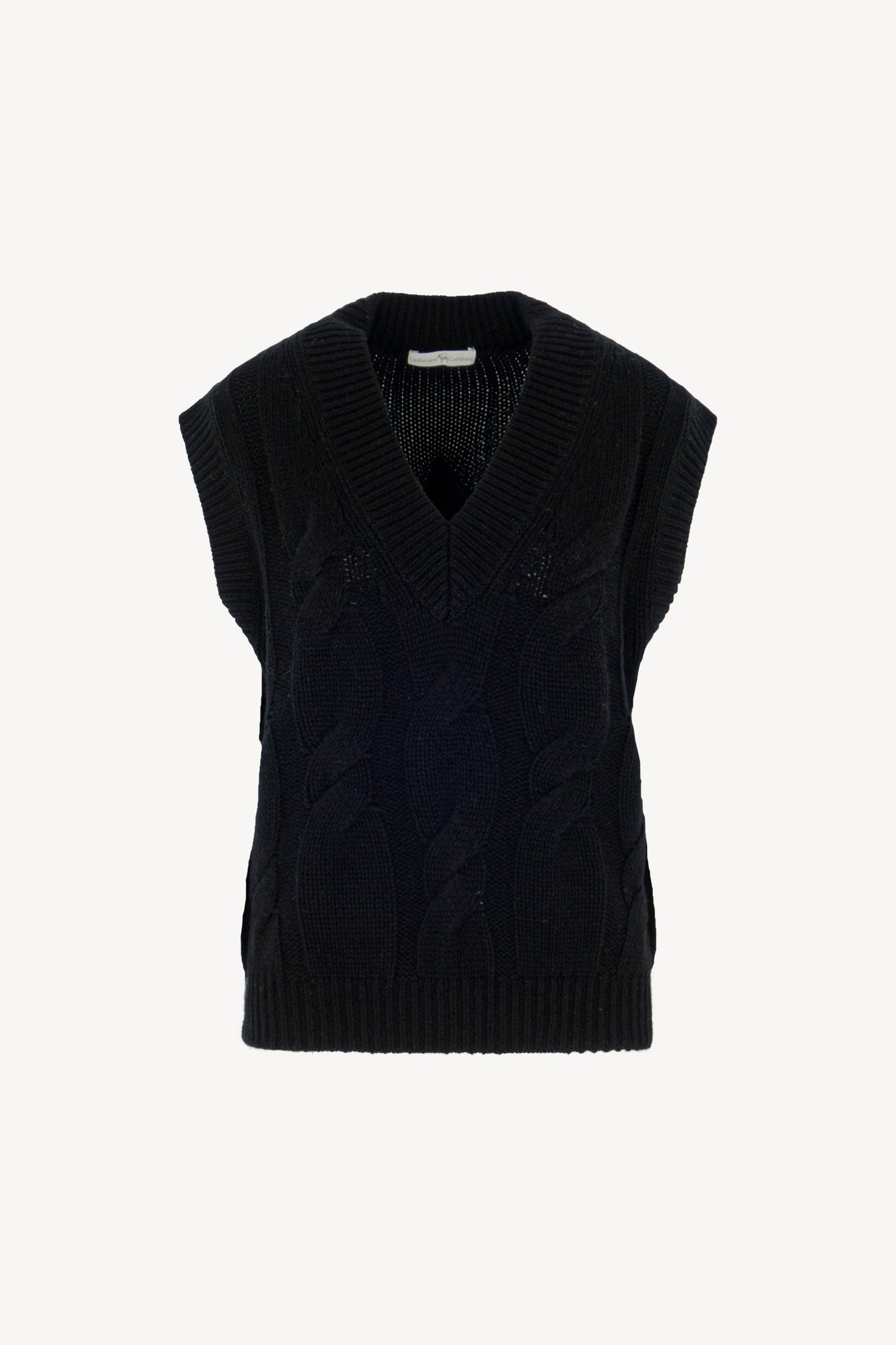 Pure Cashmere Sleeveless Cable Knit Sweater