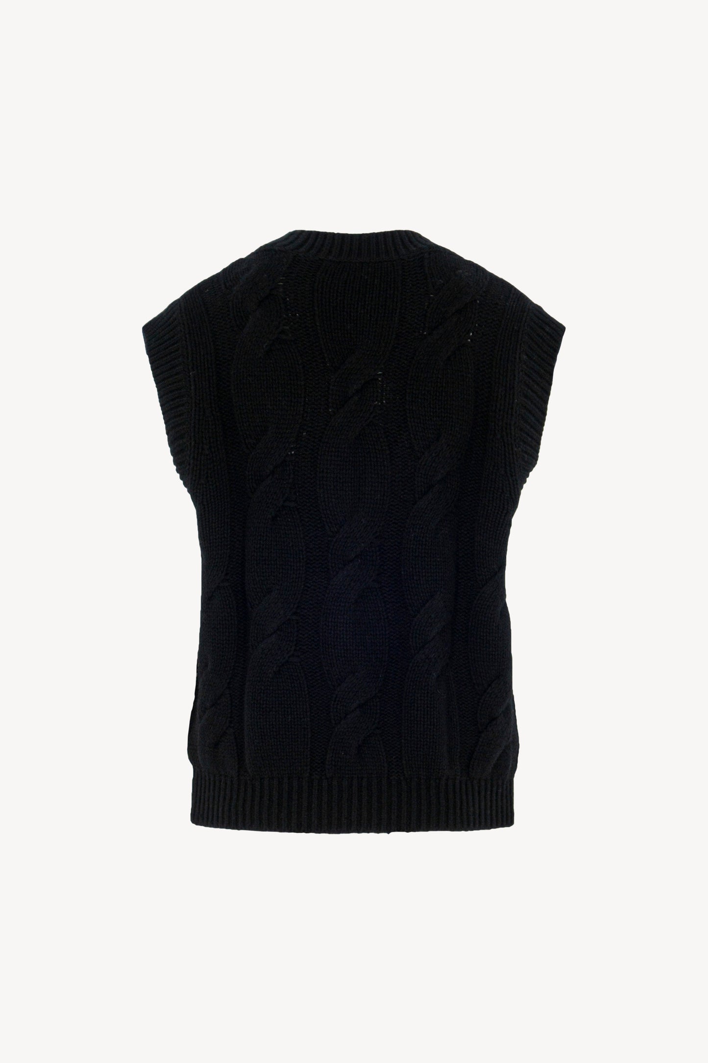 Pure Cashmere Sleeveless Cable Knit Sweater
