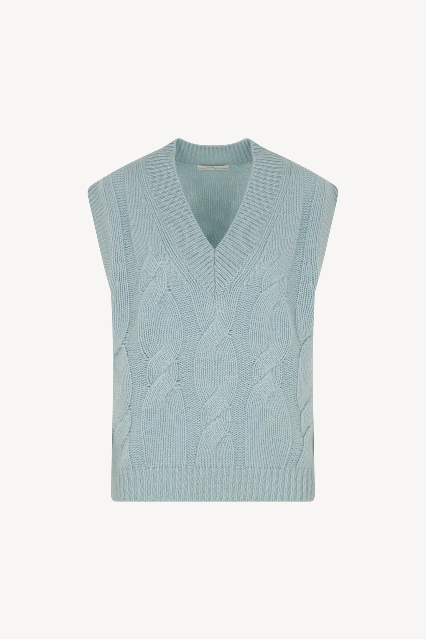 Pure Cashmere Sleeveless Cable Knit Sweater
