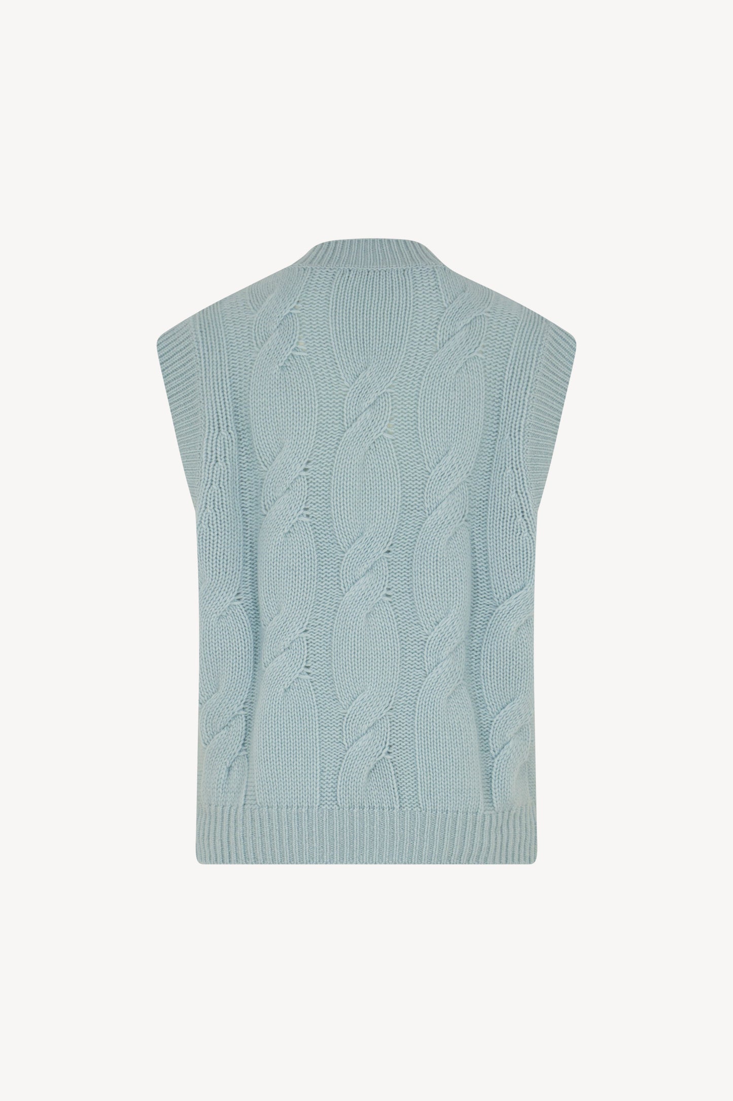 Pure Cashmere Sleeveless Cable Knit Sweater