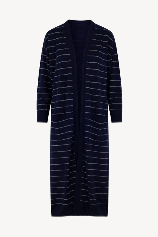 Striped Lurex Silk - Cashmere Duster Coat