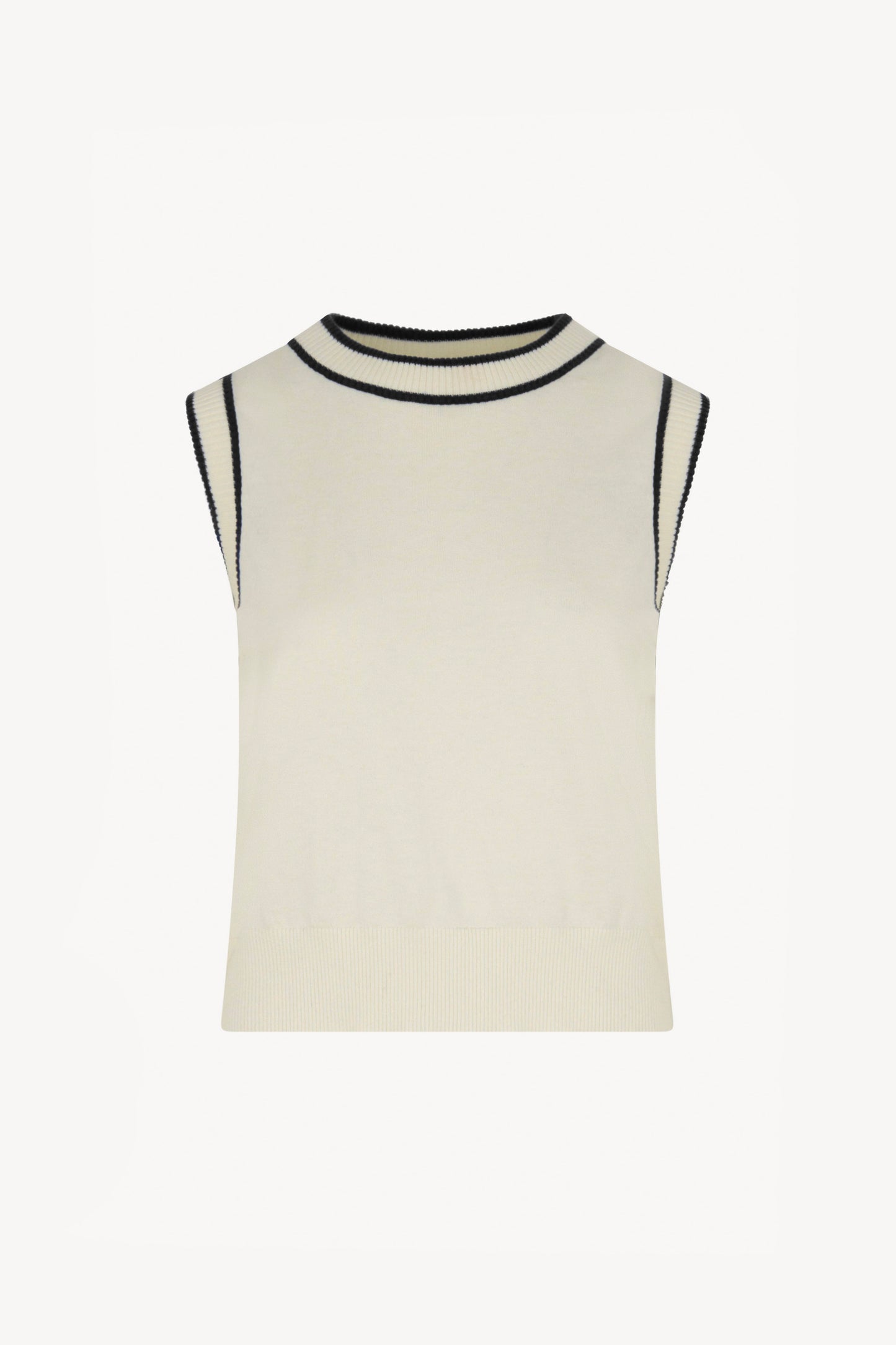 Girocollo senza manica bicolore Cotone - Seta - Cashmere