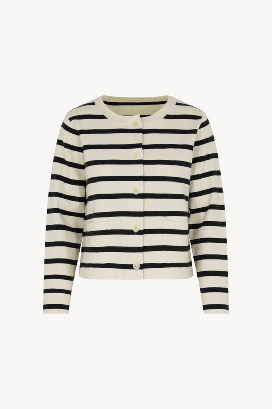 Knitted jacket in cotton, silk, and cashmere