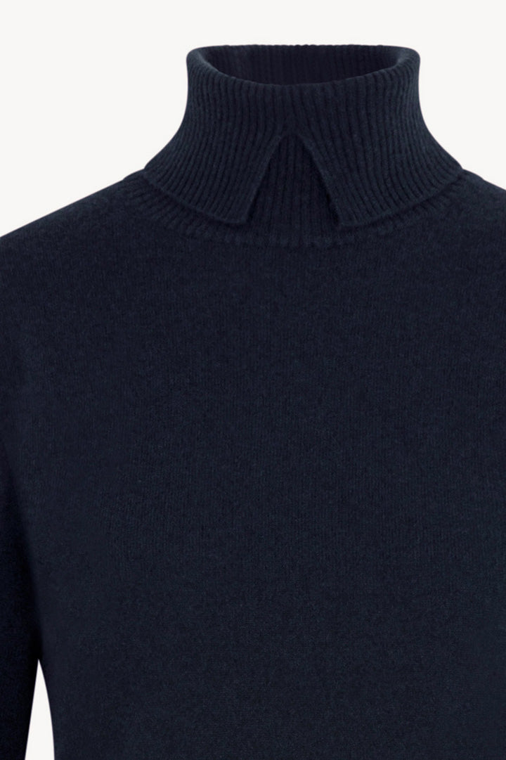 Dolcevita con Spacchetto in Puro Cashmere Notte