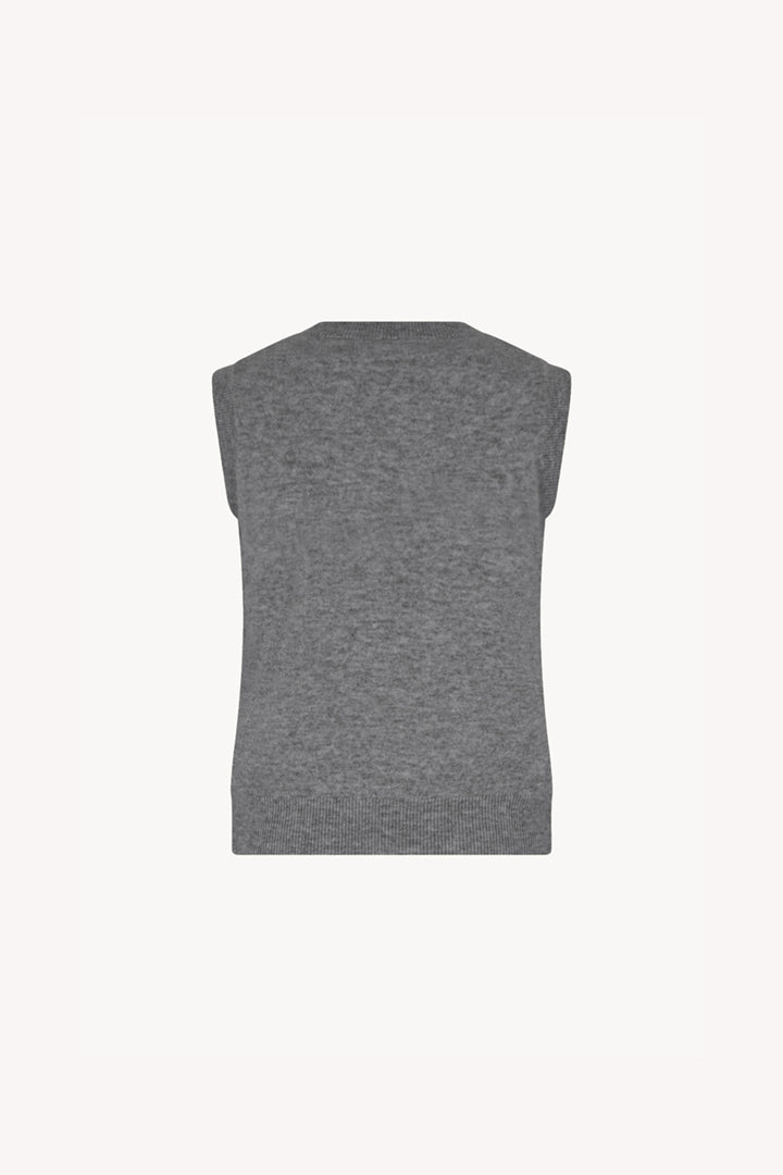 Girocollo Senza Maniche in Puro Cashmere Silver