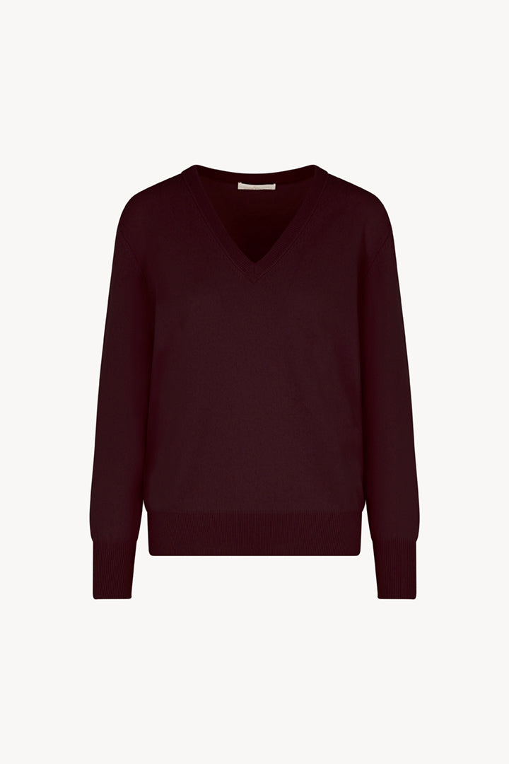 Pullover Scollo a V in Puro Cashmere Acero