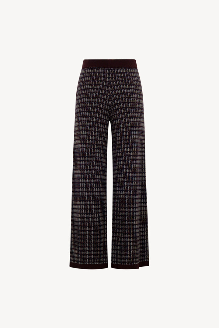 Pantaloni effetto Tweed in Puro Cashmere Acero