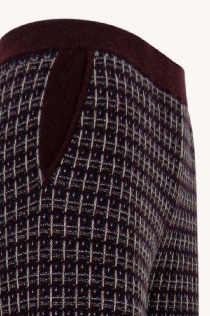 Pantaloni effetto Tweed in Puro Cashmere Acero