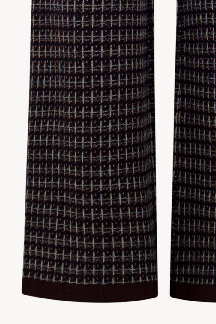 Pantaloni effetto Tweed in Puro Cashmere Acero