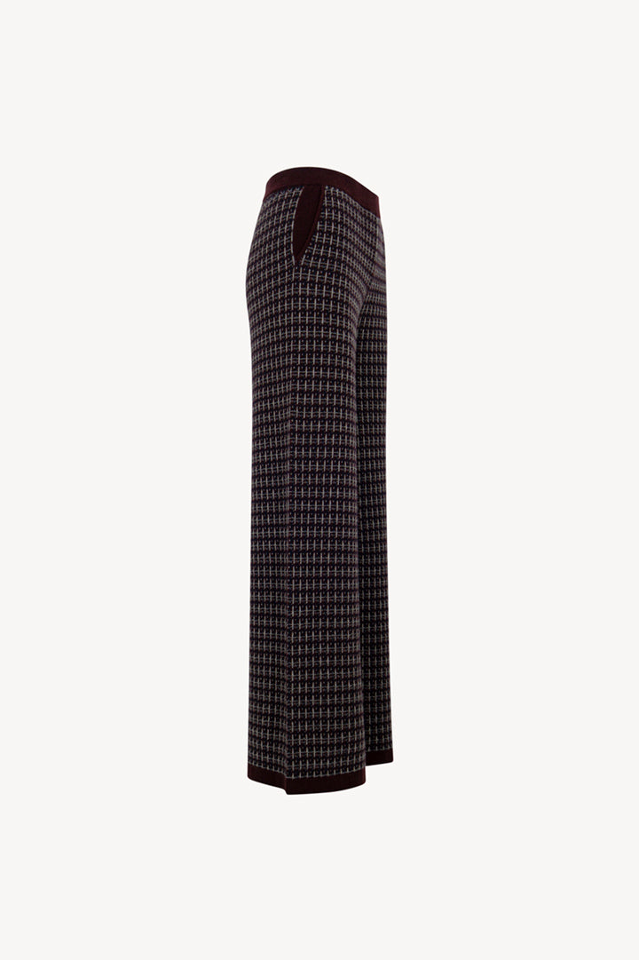Pantaloni effetto Tweed in Puro Cashmere Acero