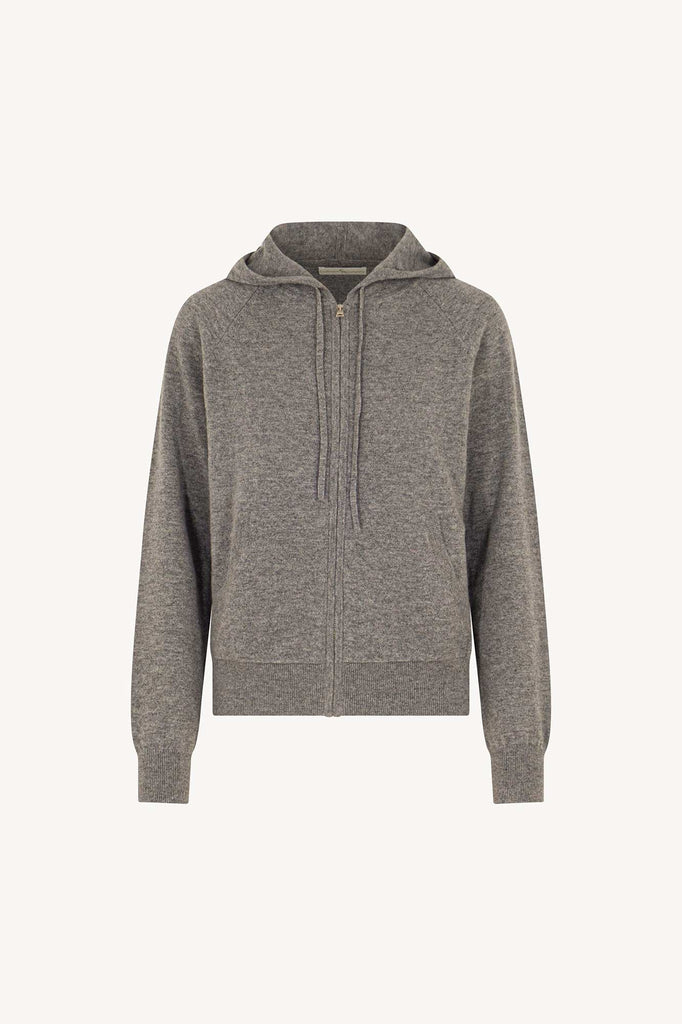 Felpa Donna con Cappuccio in Puro Cashmere Silver
