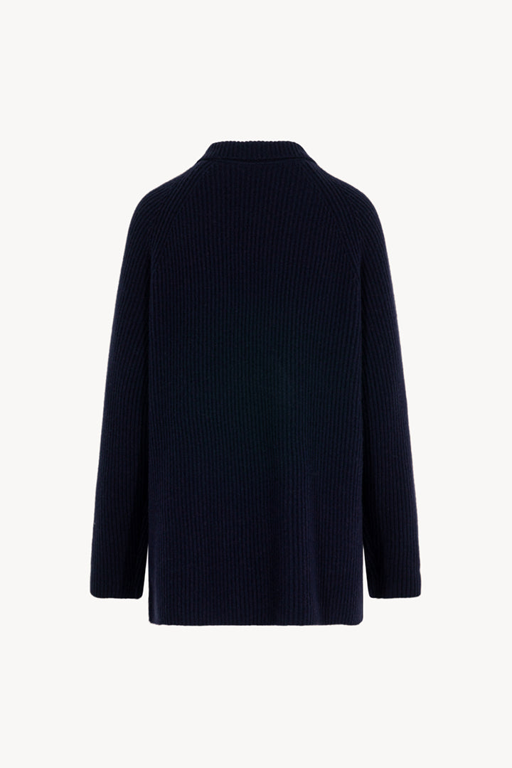 Cardigan Doppiopetto a Costa Inglese in Puro Cashmere Notte