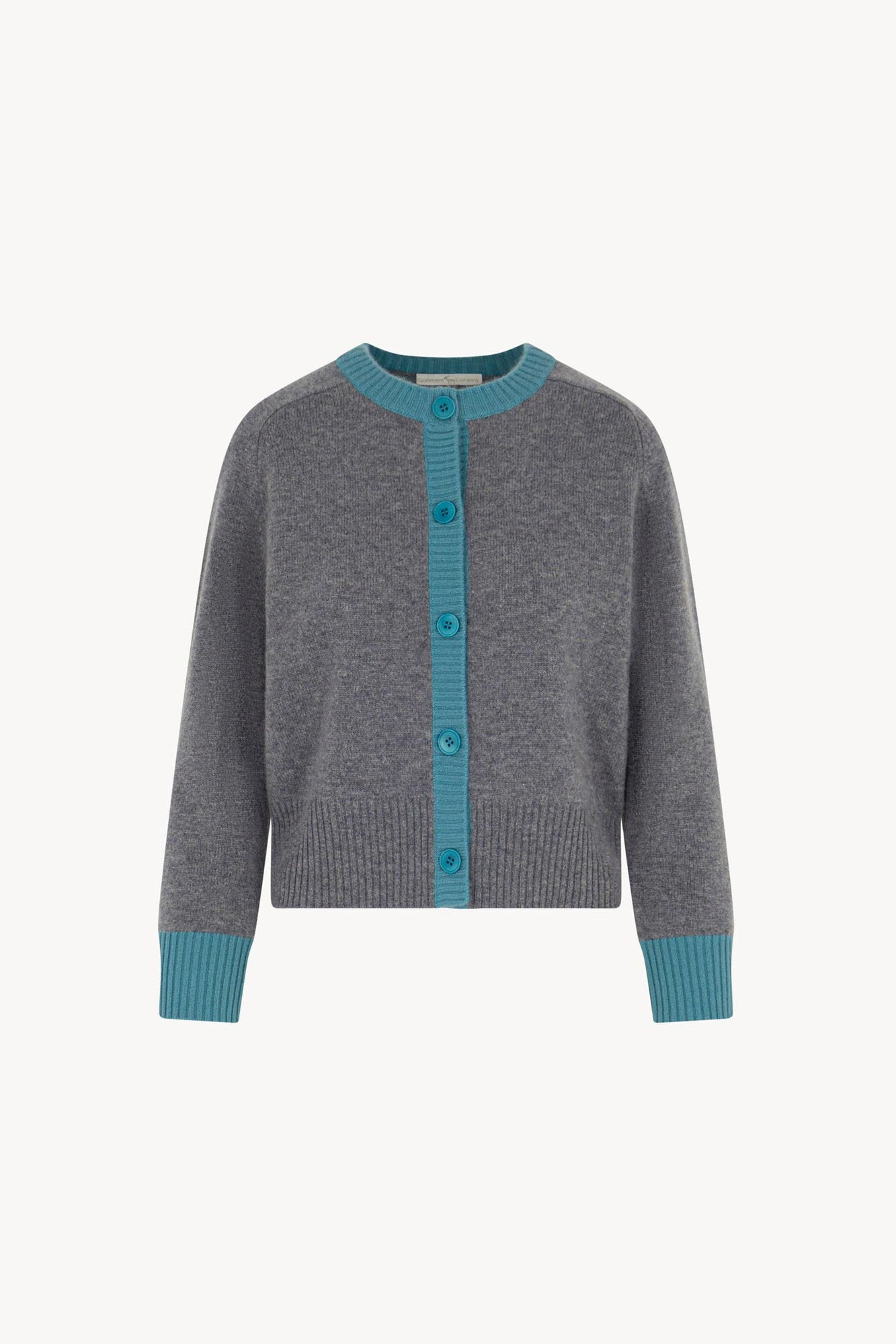 Cardigan con Bordi a Contrasto in Puro Cashmere Derby