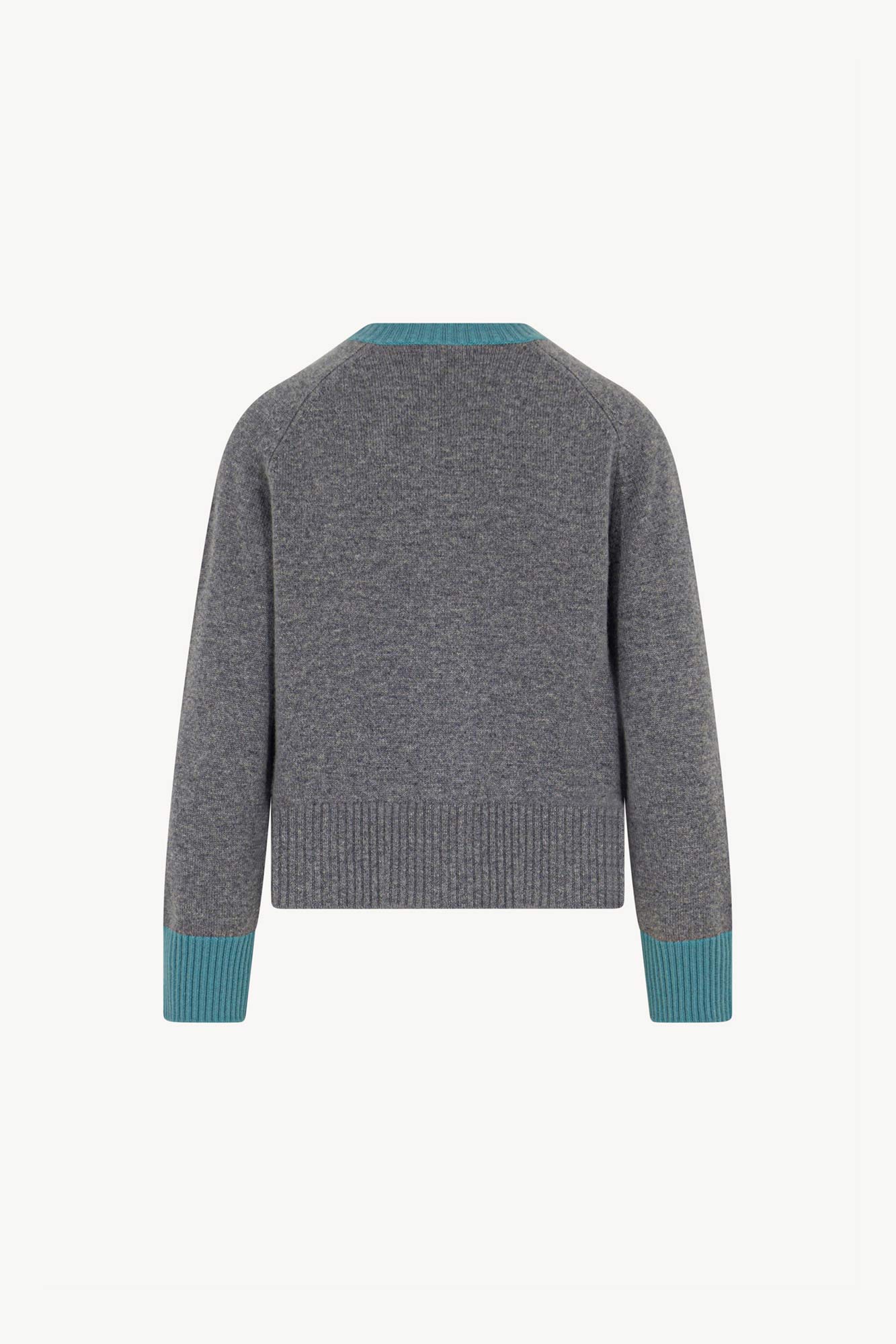 Cardigan con Bordi a Contrasto in Puro Cashmere Derby