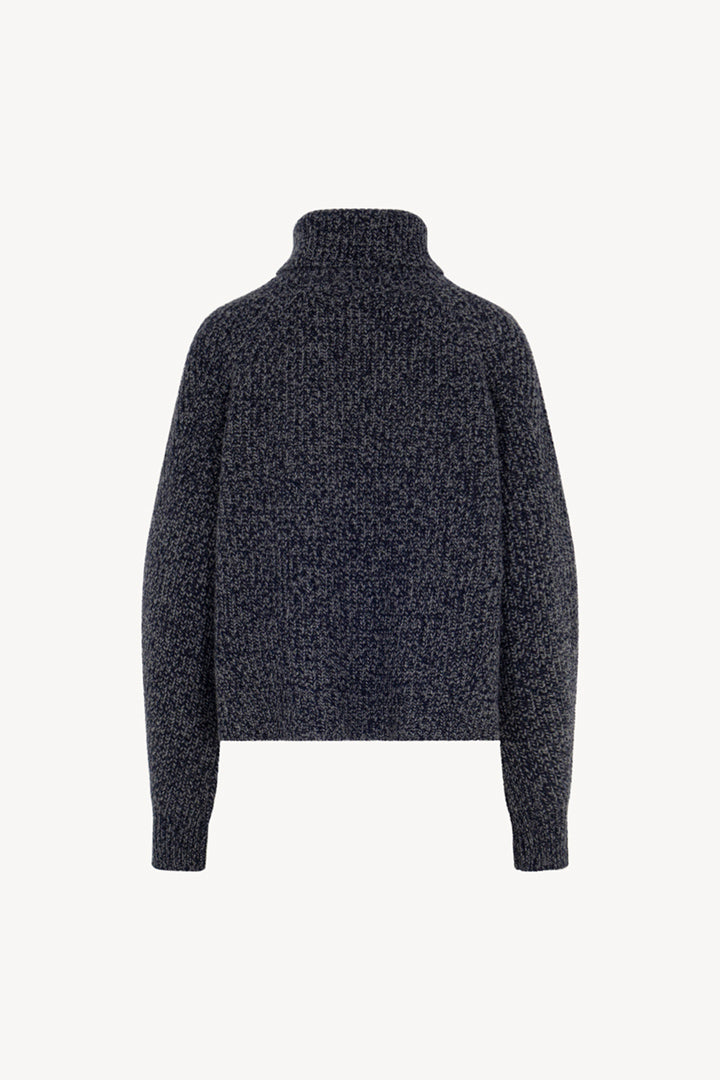 Dolcevita a Coste in Puro Cashmere Moulinè Notte