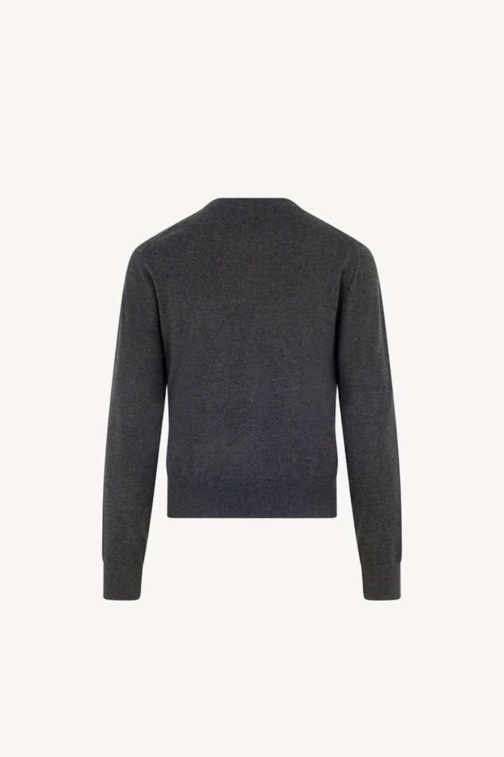 Maglia Scollo a V in Seta Cashmere Extrafine Grigio