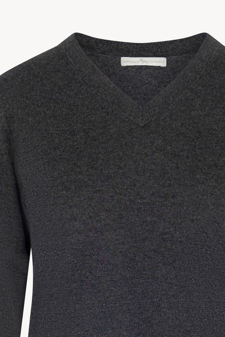 Maglia Scollo a V in Seta Cashmere Extrafine Grigio