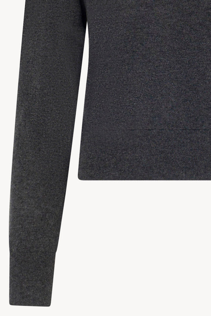 Maglia Scollo a V in Seta Cashmere Extrafine Grigio