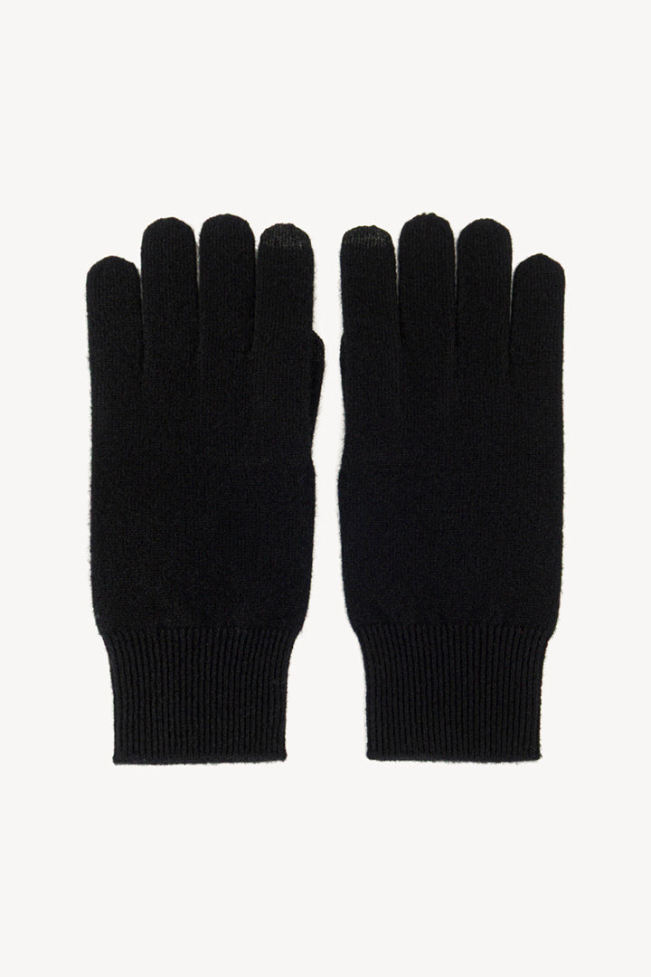 Guanti con Toucscreen in Puro Cashmere Nero