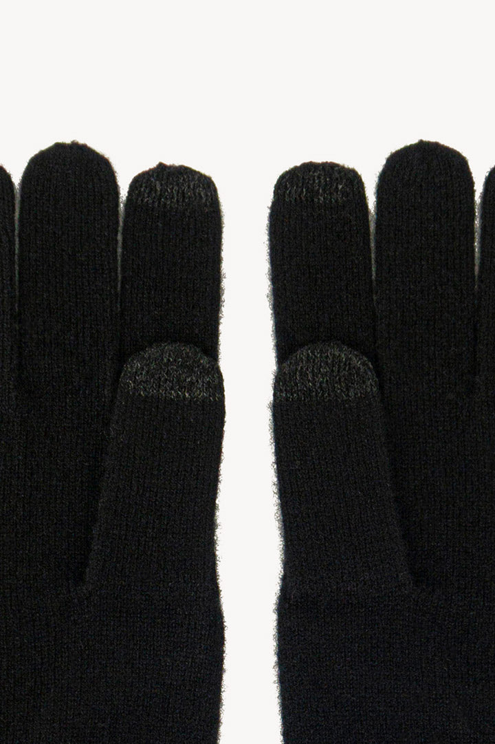 Guanti con Toucscreen in Puro Cashmere Nero