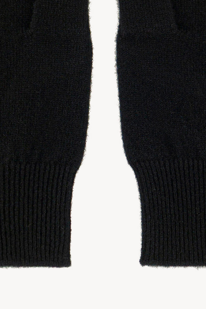 Guanti con Toucscreen in Puro Cashmere Nero