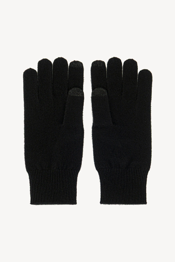 Guanti con Toucscreen in Puro Cashmere Nero