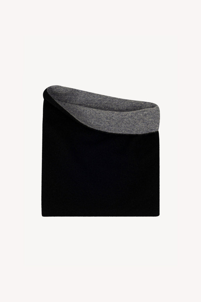 Scaldacollo Reversibile Unisex in Puro Cashmere Nero-derby
